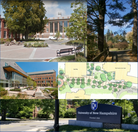 collage of outdoor spaces on campus