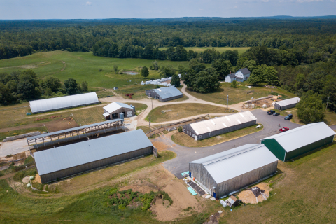 UNH organic dairy farm aerial view