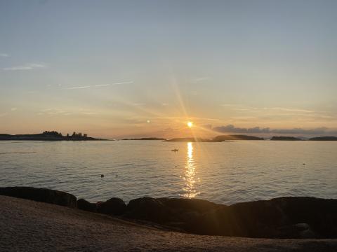 view of sunset over the ocean