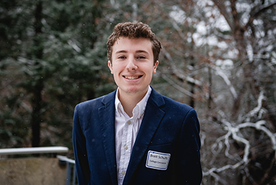 a student standing outside