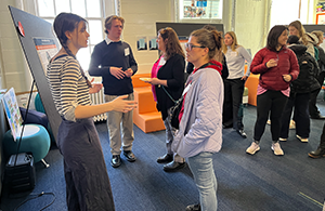 students at poster presentations