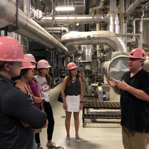 students on a facility tour