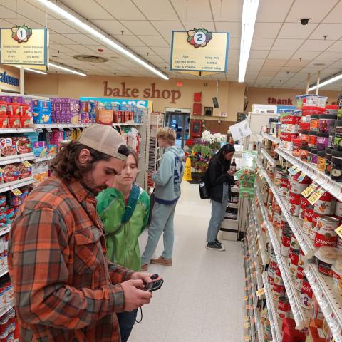 Sustainability Advocates help assist SCRAPP with recycling data input at Hannaford