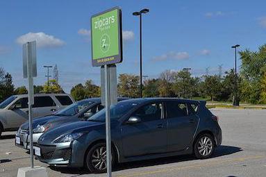 Zip car sign 