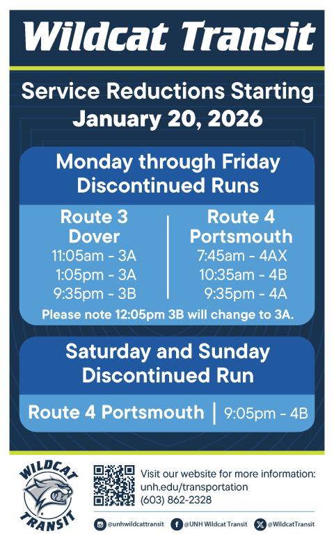 Changes in bus service.