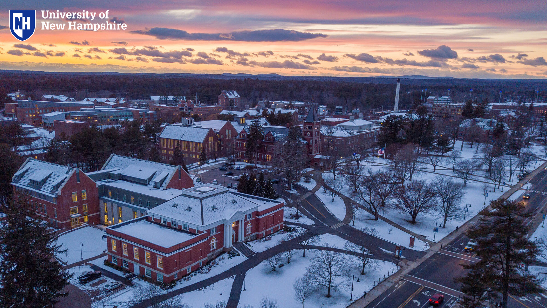 UNH Zoom Background Winter Campus UNH Today