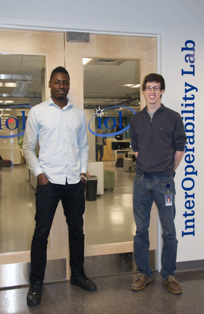 UNH-IOL student employees outside the lab