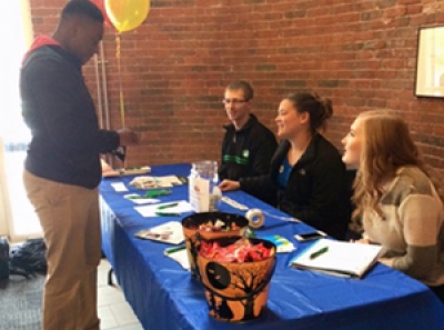 students at table
