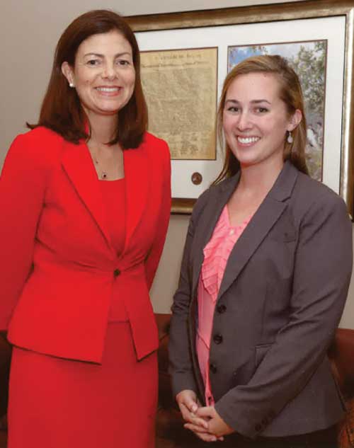 Taylor Reidy '14 with U.S. Senator Kelly Ayotte