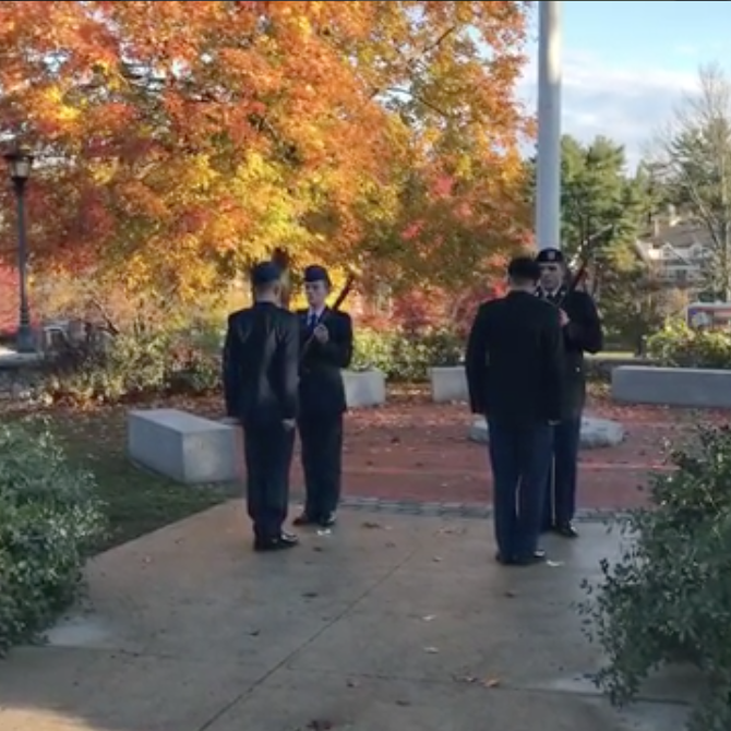 flag vigil at UNH Veterans Day 2016