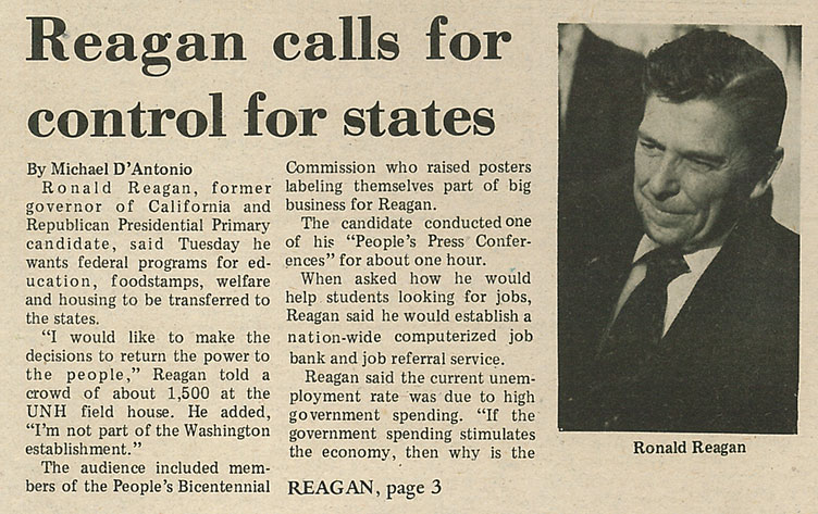 Reagan calls for control for states article
