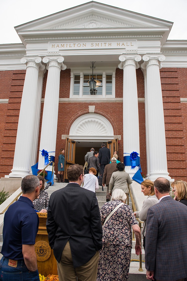 people entering the building during the Grand Reopening