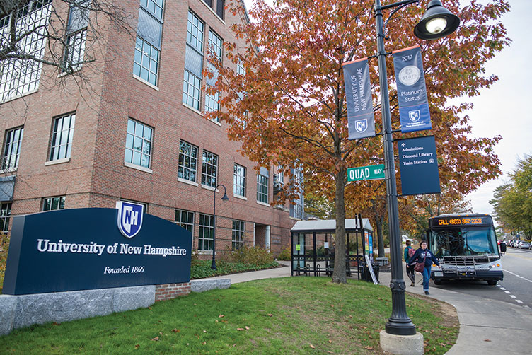 UNH campus crossing and Holloway Commons