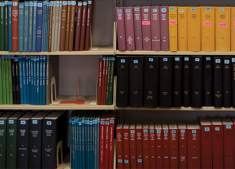books in the UNH School of Law IP Law Library