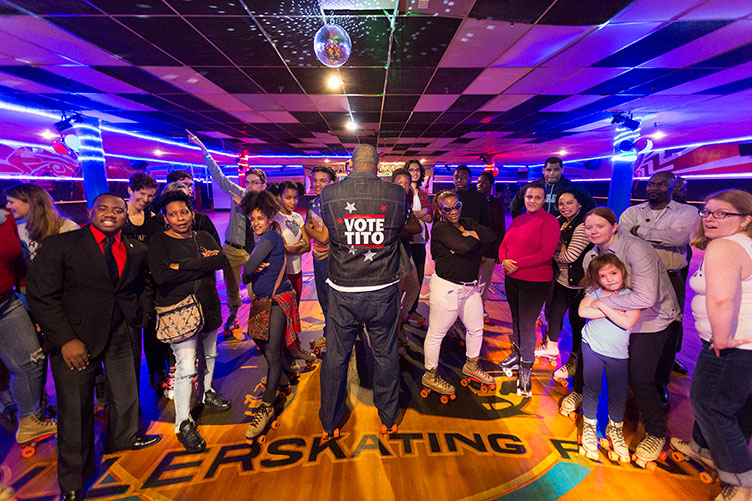 Boston city councilor and UNH alumnus Tito Jackson '99 on the dance floor