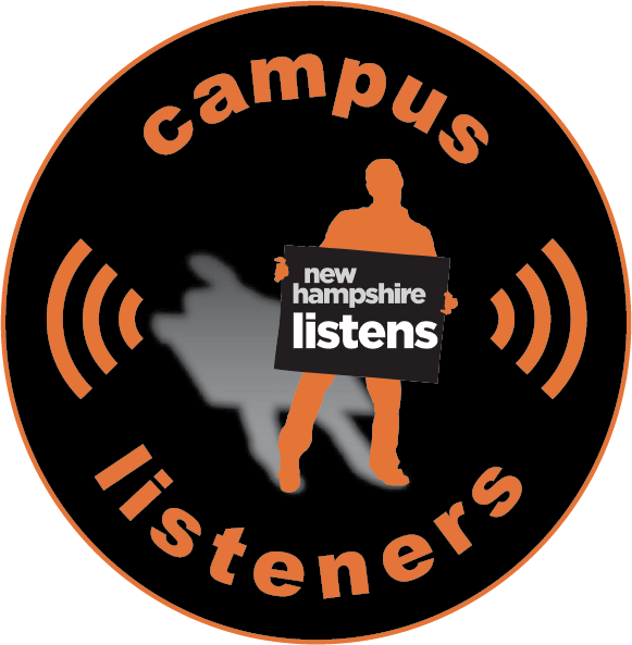 A logo for the NH Listens Campus Listeners program