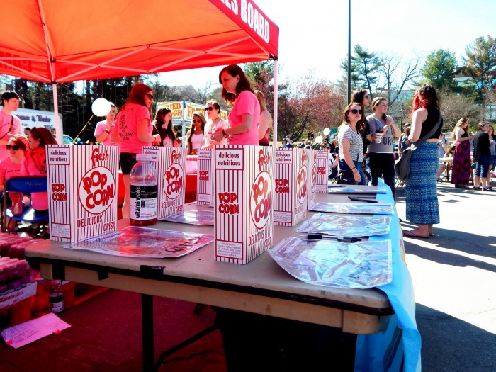 popcorn bags at a UNH Campus Activities Board booth