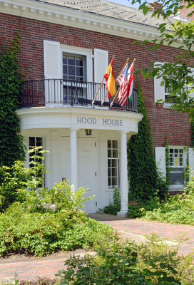 the entrance to Hood House at UNH