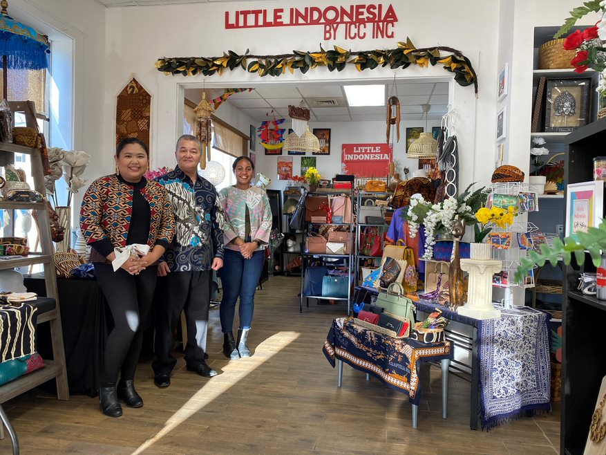 Owners inside business