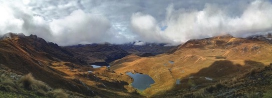 Panoramic shot of the Andes, from above