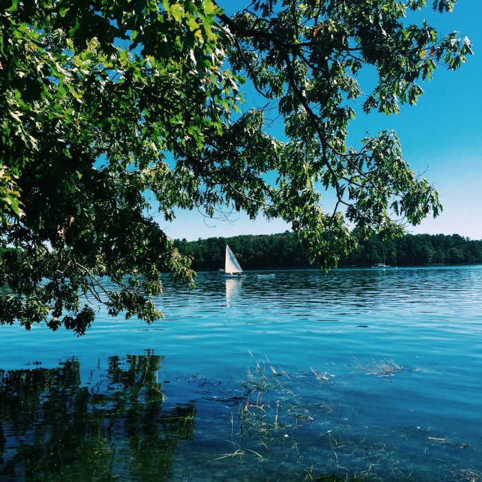 a sailboat at Adams Point in Durham