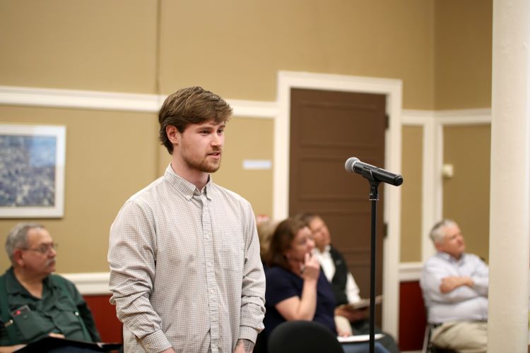 Student presents to the town of Farmington, NH