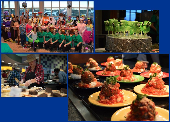 photo collage of UNH Dining Service's themed dinners