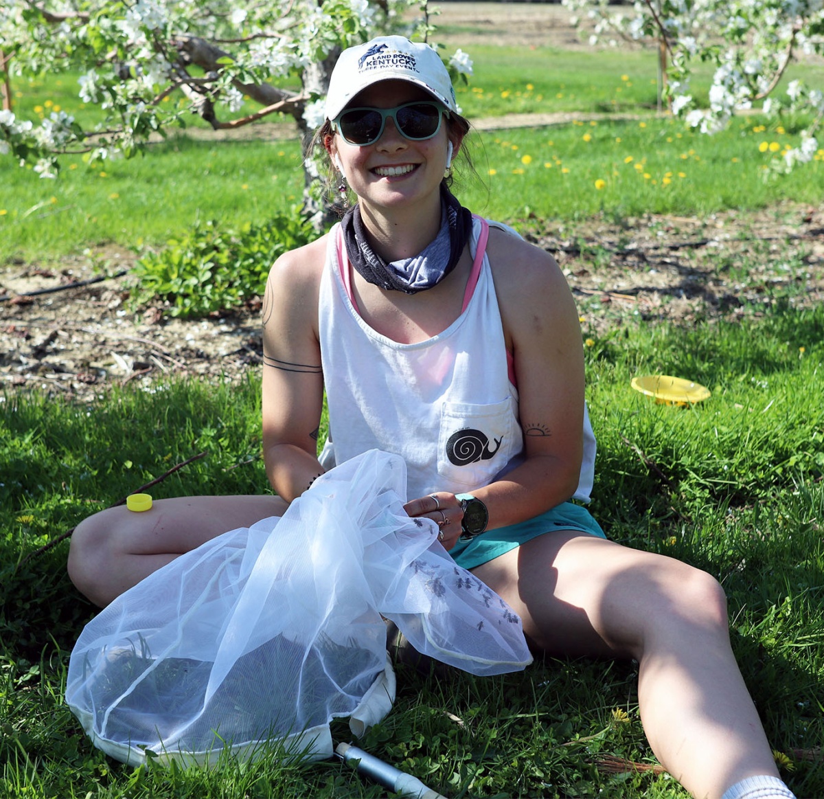 COLSA undergraduate Kate Agostino works in a NH orchard.