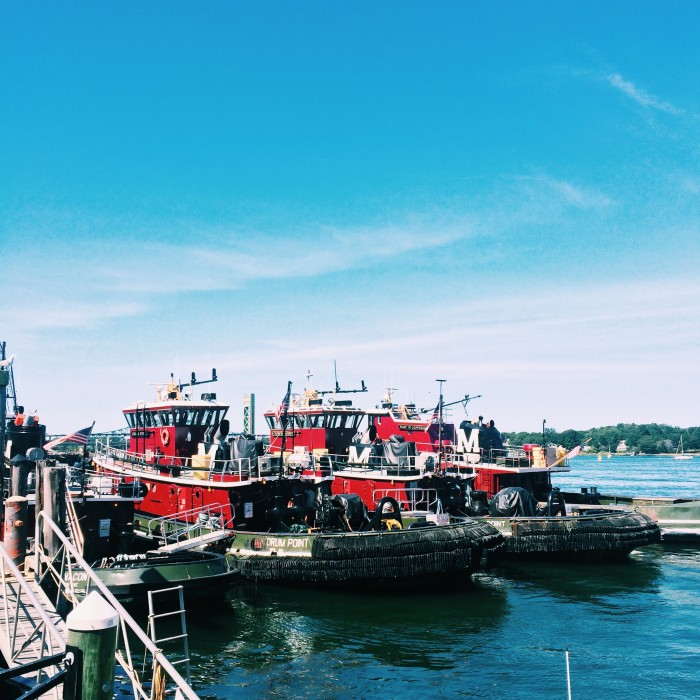 tugboats at a dock in Portsmouth