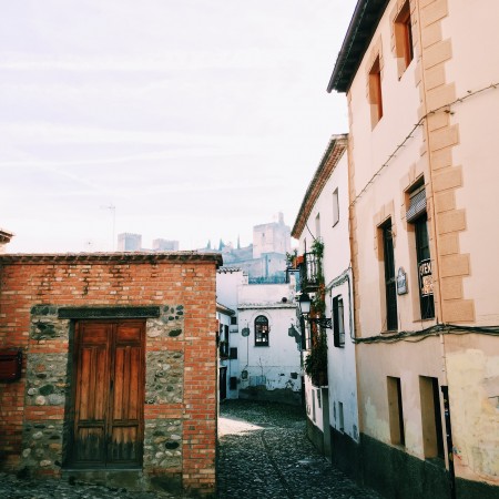a view of a street in Granada, Spain
