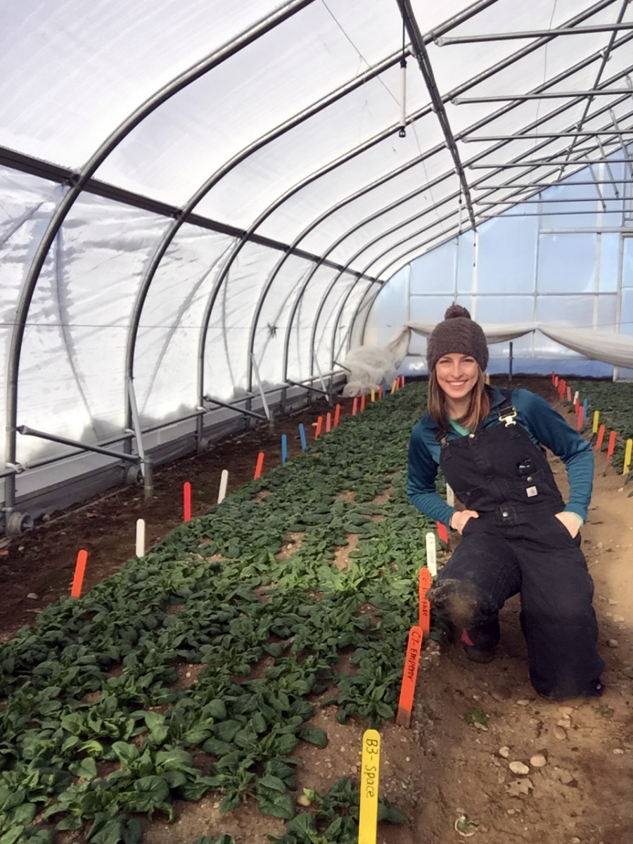 Kaitlyn Orde with spinach