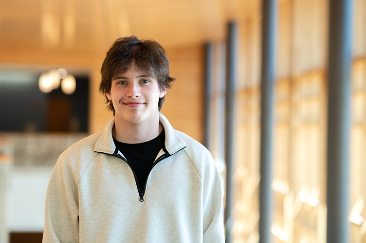 Matteo Gal poses for a portrait in Paul College