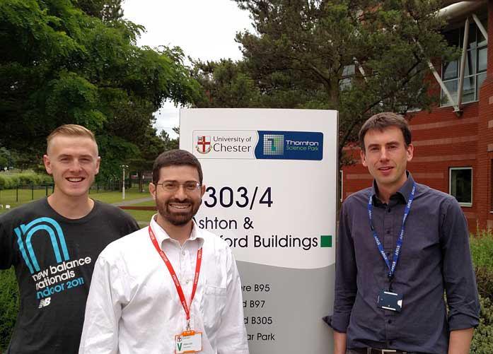 UNH student Garrett Thompson with his mentors