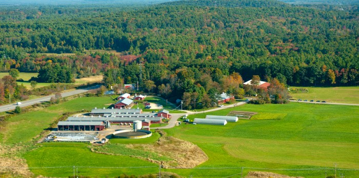 overhead view of a UNH farm