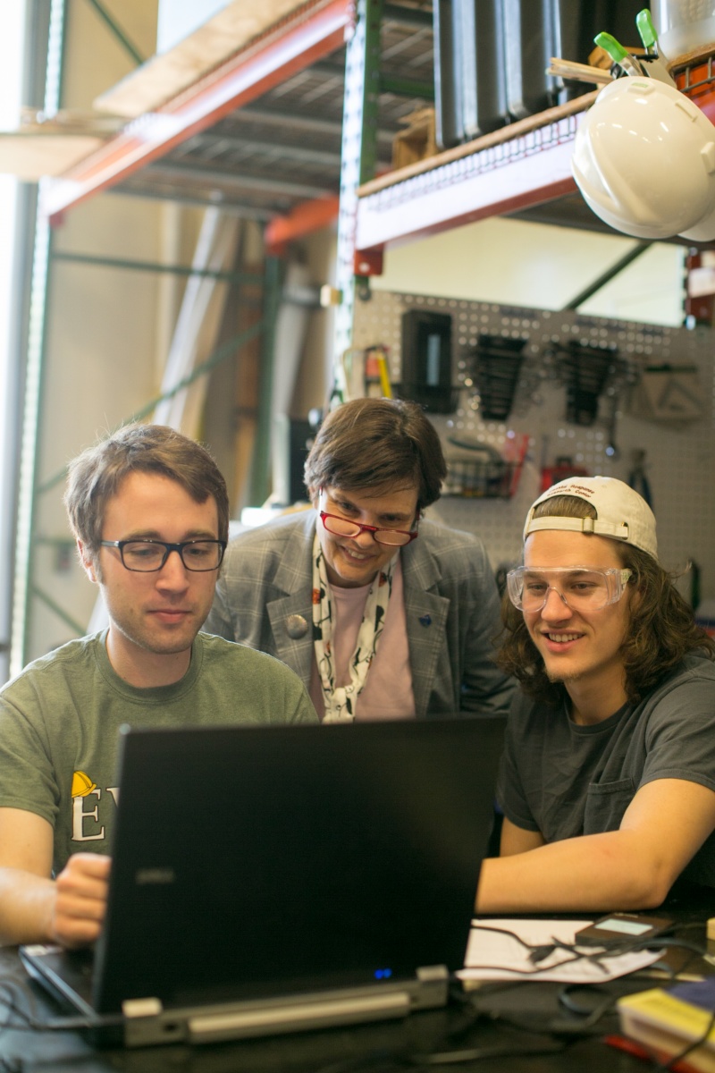 UNH's Nancy Kinner with students