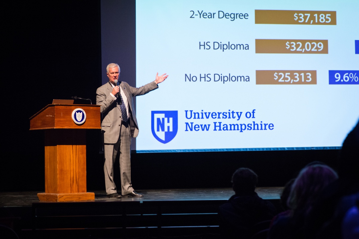 In Salem, NH Senate and UNH presidents share memories, offer hope for college access