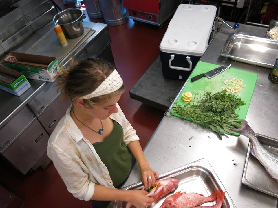 A student preparing a slow food meal