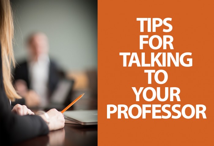 Tips for talking to your professor graphic