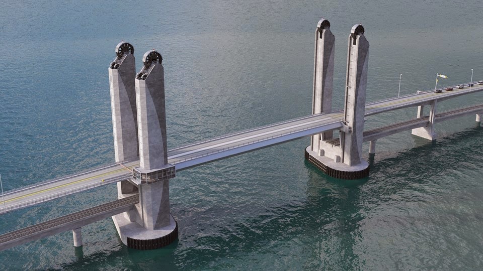 rendering of the new Sarah Long Bridge