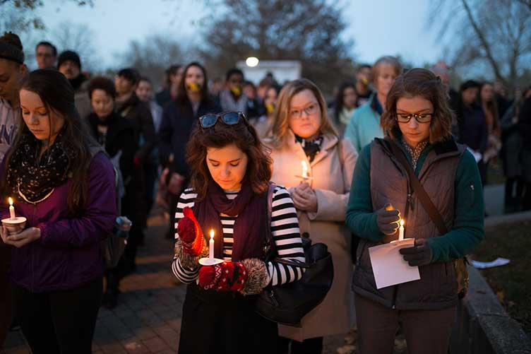 UNH students hold vigil for terrorist attack victims