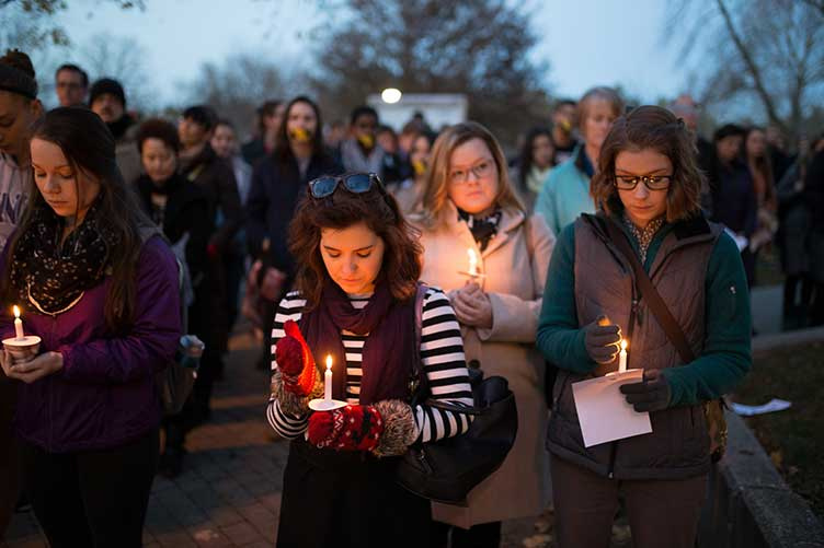 UNH students hold vigil for terrorist attack victims UNH students hold vigil for terrorist attack victims