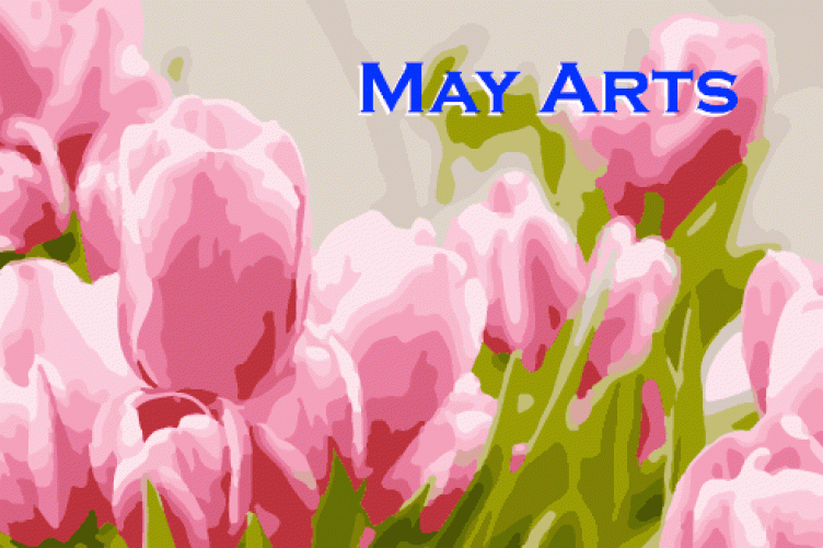 arts graphic - pink tulips