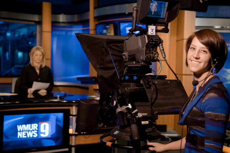 UNH student at TV station