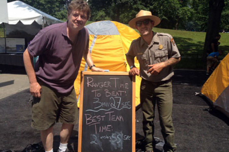 tent pitching competition in central park