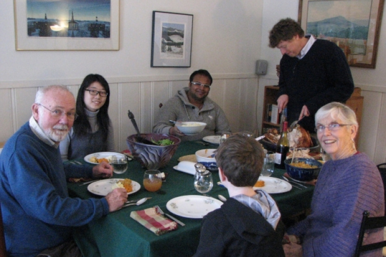 thanksgiving meal with students