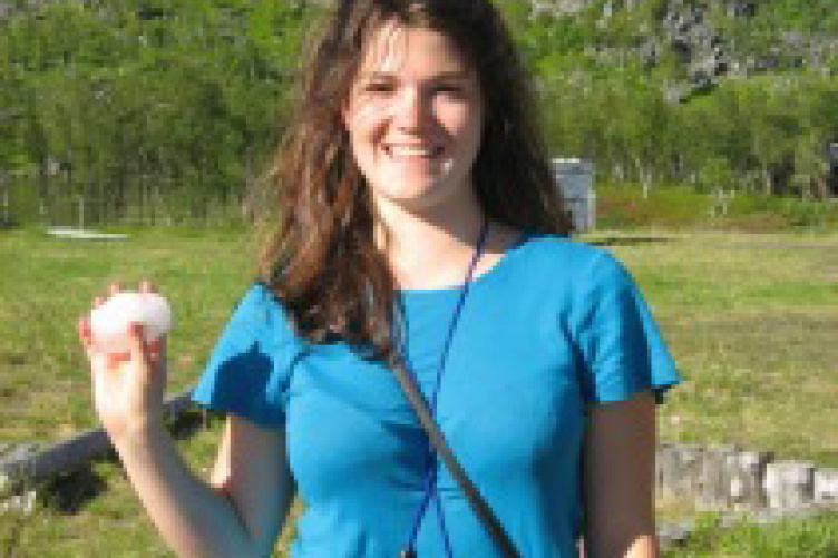 tori ward holding snow in summer in sweden