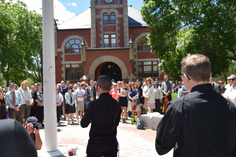 Members of the UNH community gather to honor victims of the Orlando shooting spree 