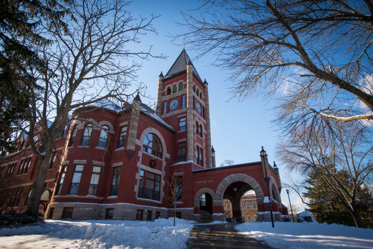 Thompson Hall at UNH in winter