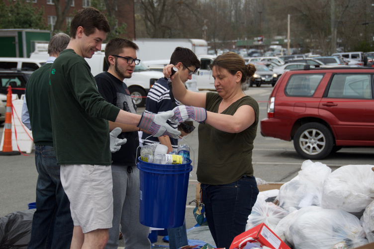 UNH Student Body President Cameron Cook '17 and the Sustainability Institute's Jennifer Andrews 