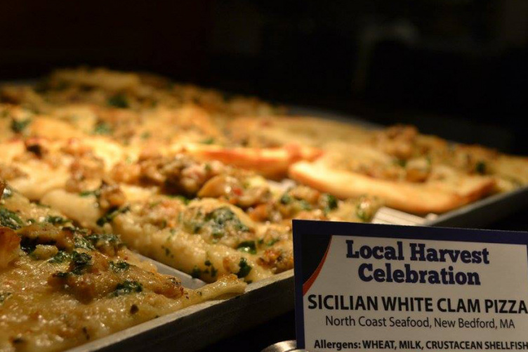 white clam pizza at UNH harvest dinner white clam pizza at UNH harvest dinner